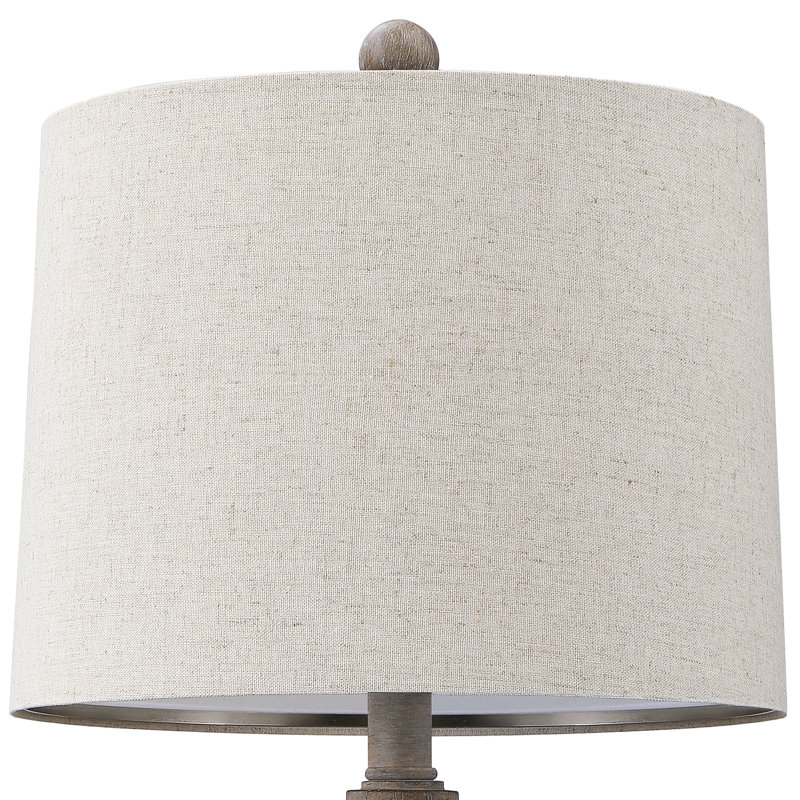 27.5"vintage resin table lamp with touch control and USB charging,suitable for office and home use