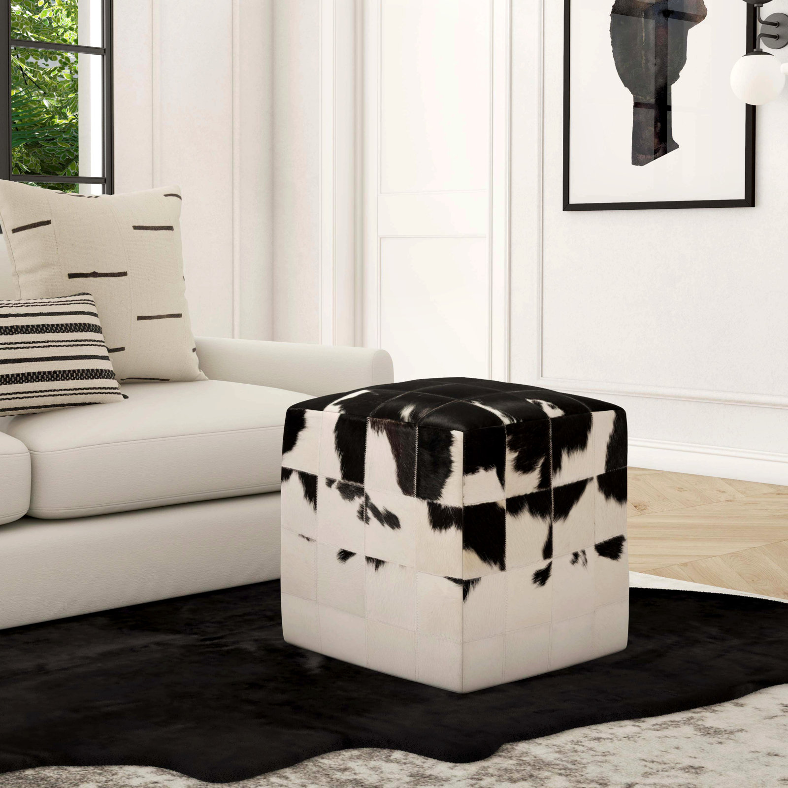 Arnott 18" Genuine Leather Ottoman