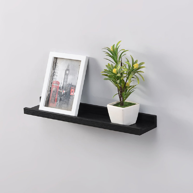 Ayrial 2 Piece Floating Shelf, 4cm H x 48cm W x 10cm D, Black