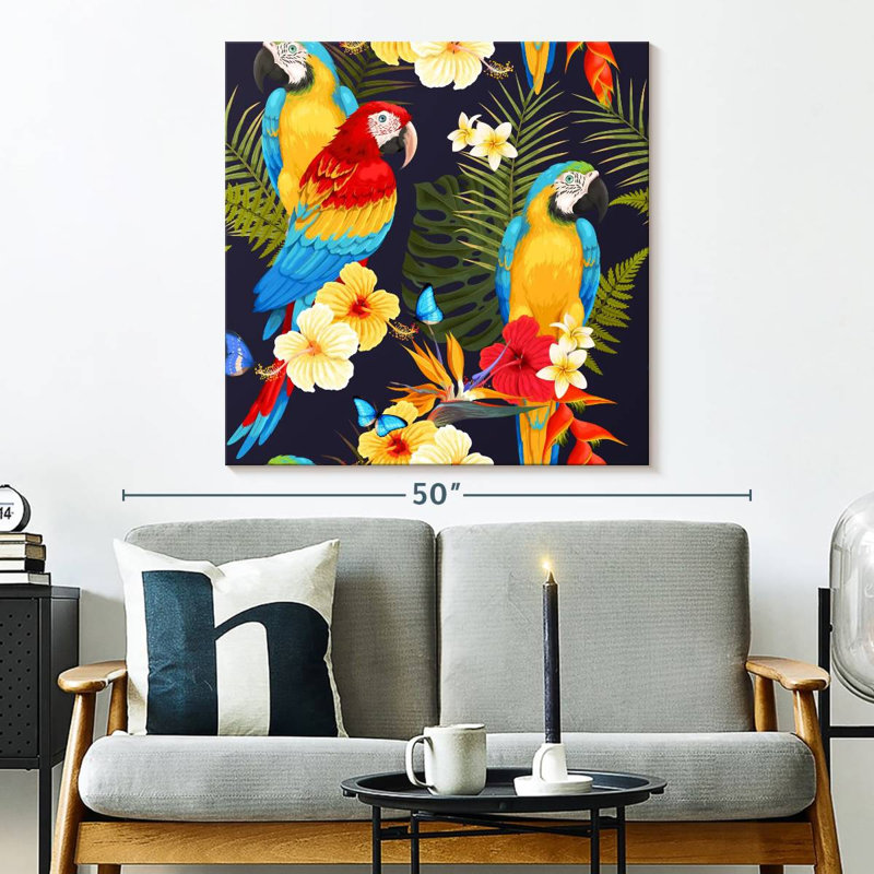 Brampt Macaw Trio, 33'' H x 33'' W