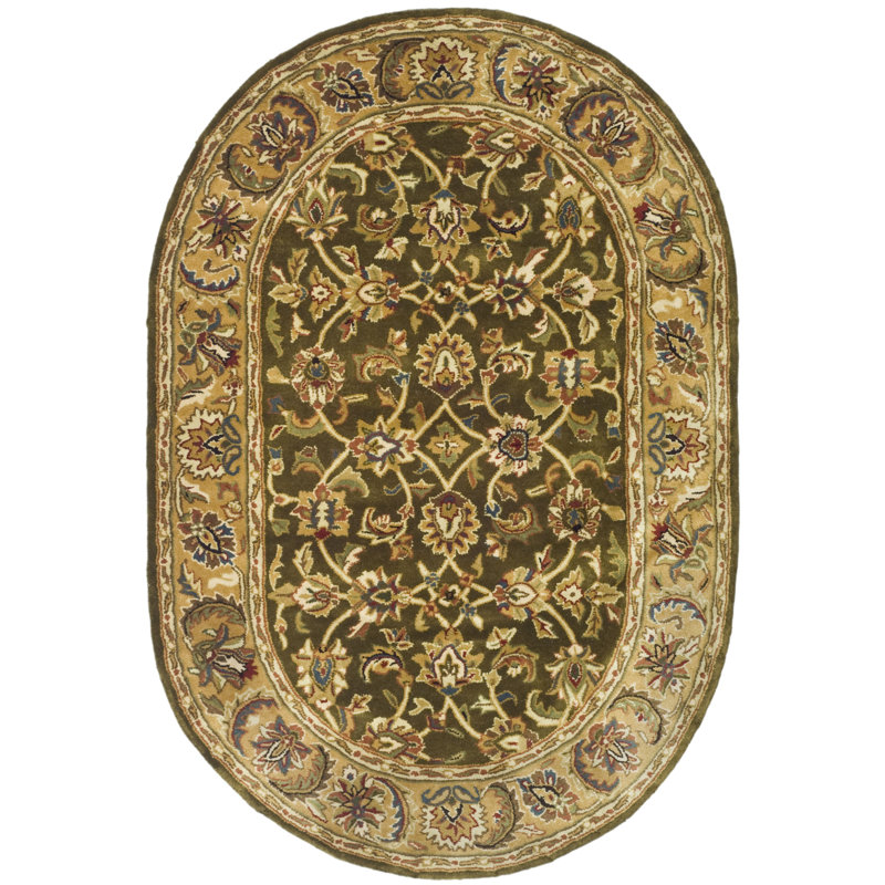 Mcauliffe Classic Hand Tufted Wool Oriental Rug, Oval 4'6" x 6'6"