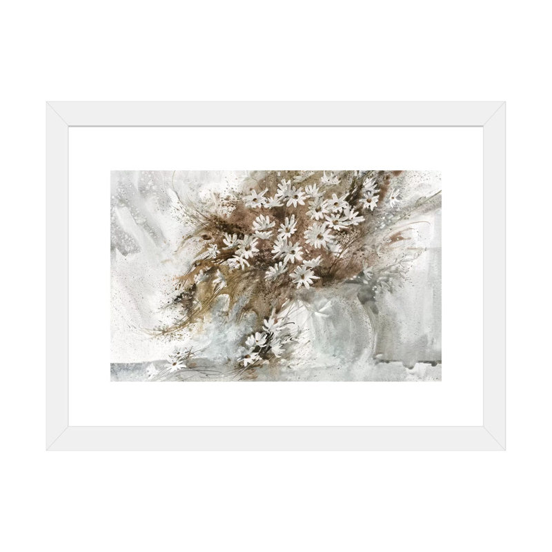 «Daisy Arrangement» - reproduction d'art, H 24 po x l 32 po x P 1 po, Papier blanc