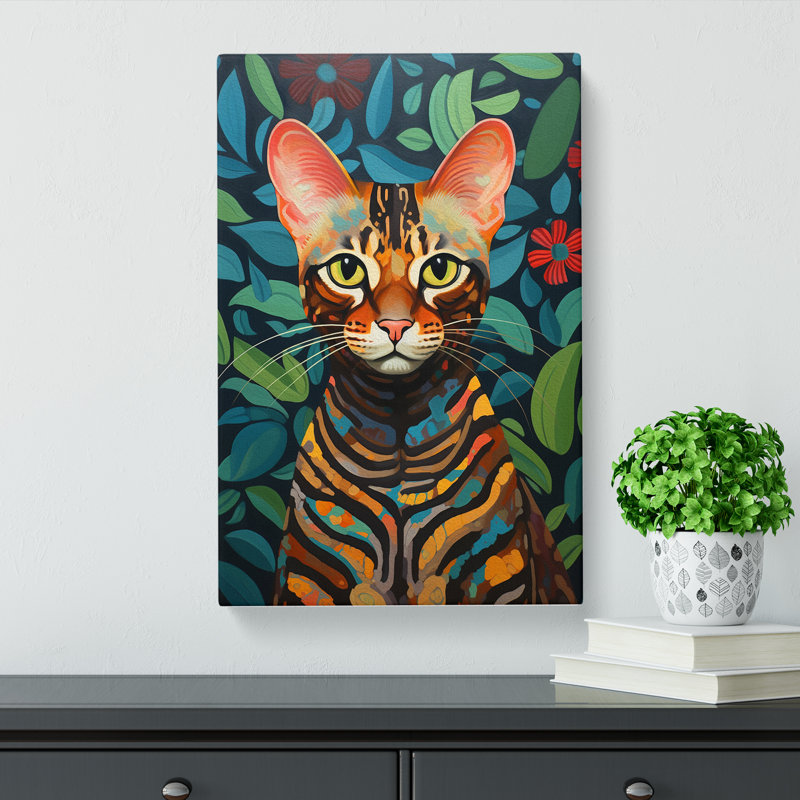 Bengal Cat Dadaism - Wrapped Canvas, 50cm H x 35cm W x 3cm D