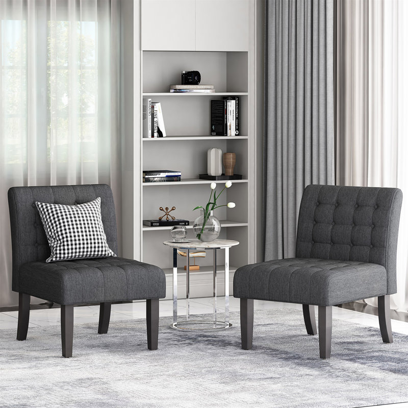 Accent Chair Set Of 2(Not Including Table), Charcoal