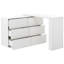 Commode de salle de bain 6 tiroirs avec bureau en L, bureau large et espace de rangement profond