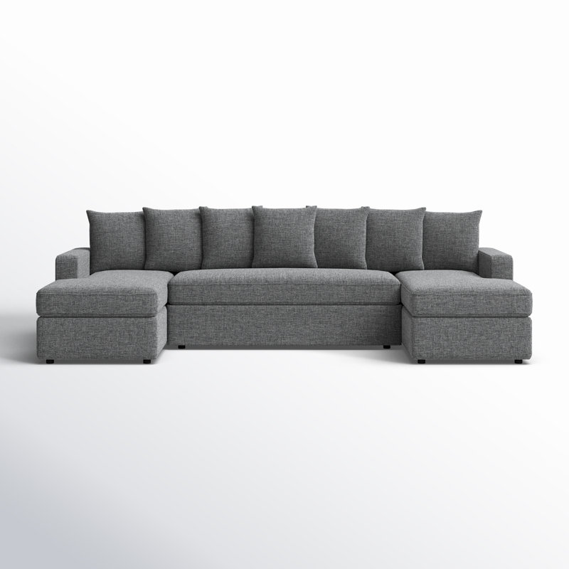 Canapé modulaire 3 pièces Bernat, Mélange de lin gris
