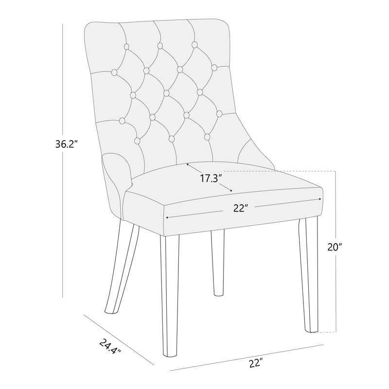 Chaise rembourrée capitonnée Mufeeda, Similicuir galet cognac