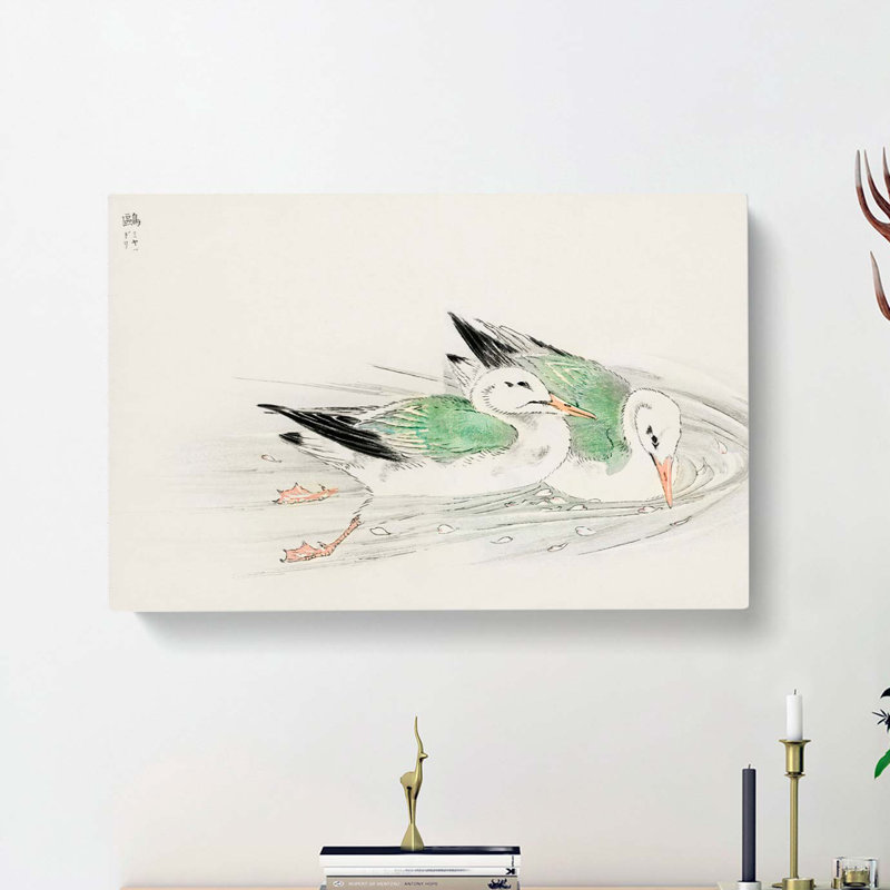 Two Gulls by Numata Kashu - Wrapped Canvas, 40cm H x 60cm W x 3cm D