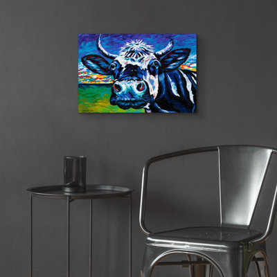 «Pasture Cow 2» par Carolee Vitaletti, art mural en verre acrylique