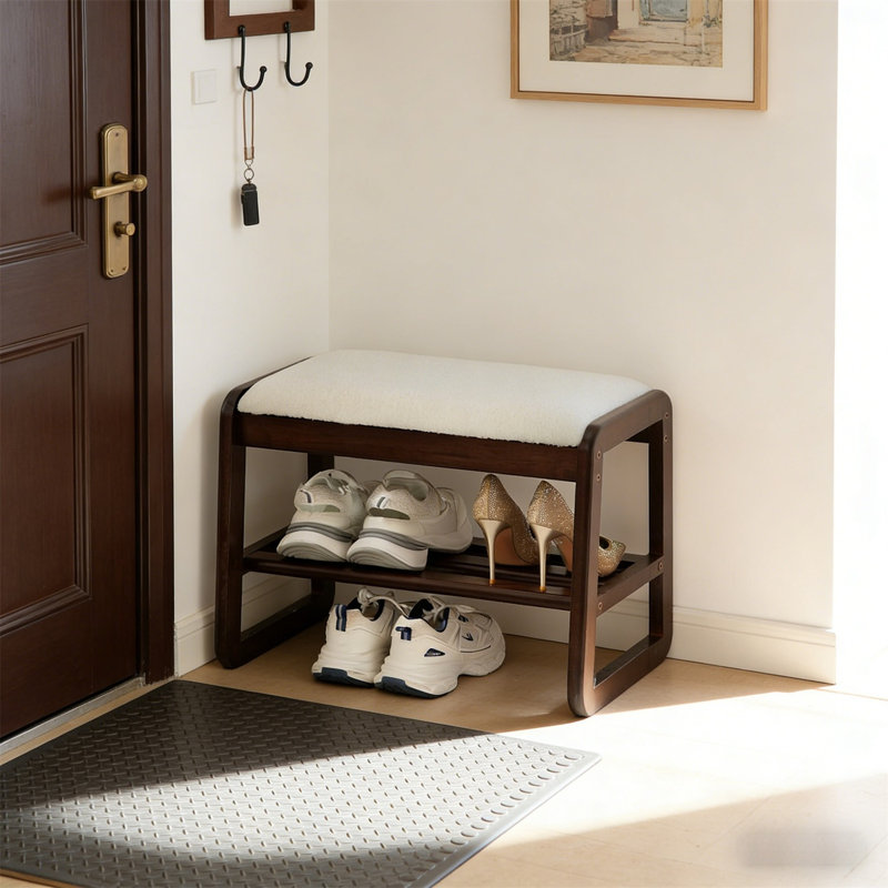 Premium Wooden Shoe Cabinet For Home, 21.6" H x 16.5" W x 14" D
