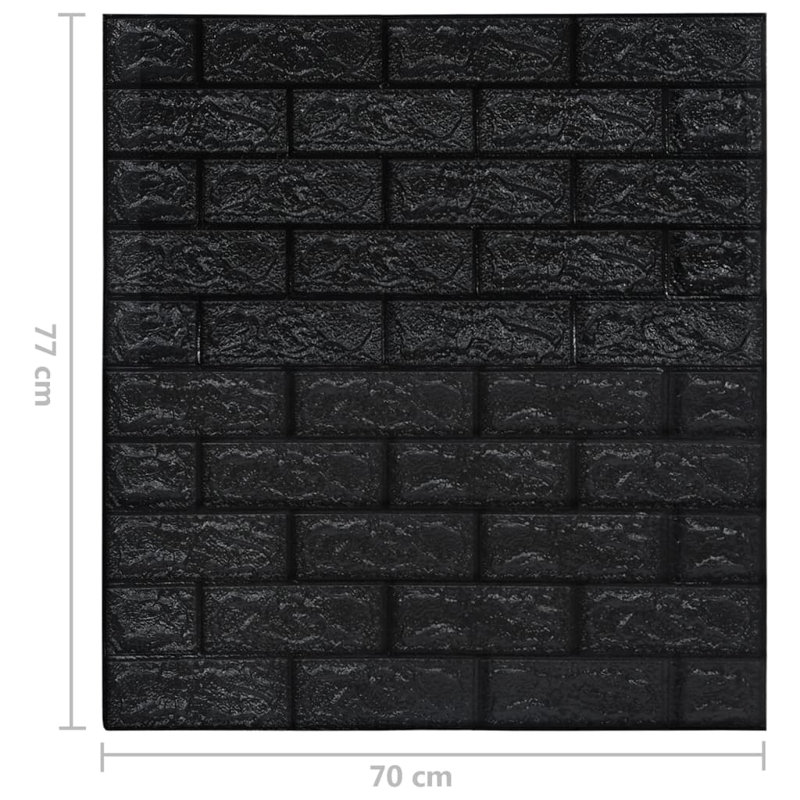 Carreau de papier peint auto-adhésif l 27,6 po Cevion, Noir