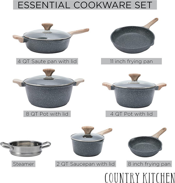 c&g outdoors 12 - Piece Non-Stick Ceramic Cookware Set
