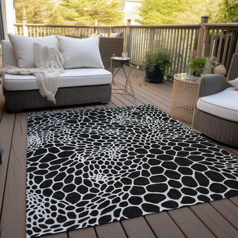 Colwart Geometric Indoor / Outdoor Rug, Rectangle 10' x 14'