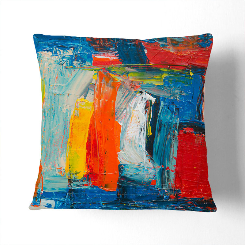 Abstract Square Cushion, White, 40 x 40 cm