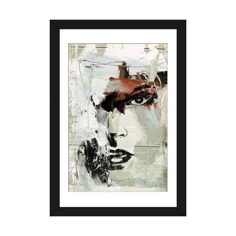 « moment », impression sur toile, Papier d'art encadré noir, H 32 po x l 24 po x P 1 po, Blanc