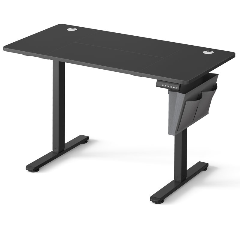 Height Adjustable Rectangle Standing Desk, Black/Black, 120 H x 120 W x 60 D cm