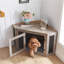 Caisse de coin en bois pour chien