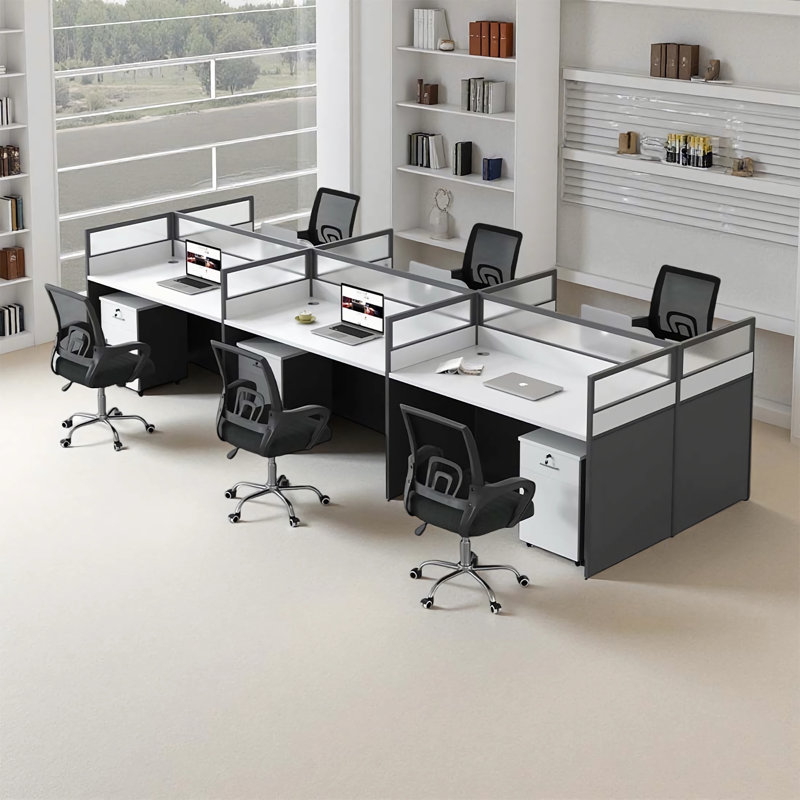 Rectangle 6 Person Benching Workstation with Cable