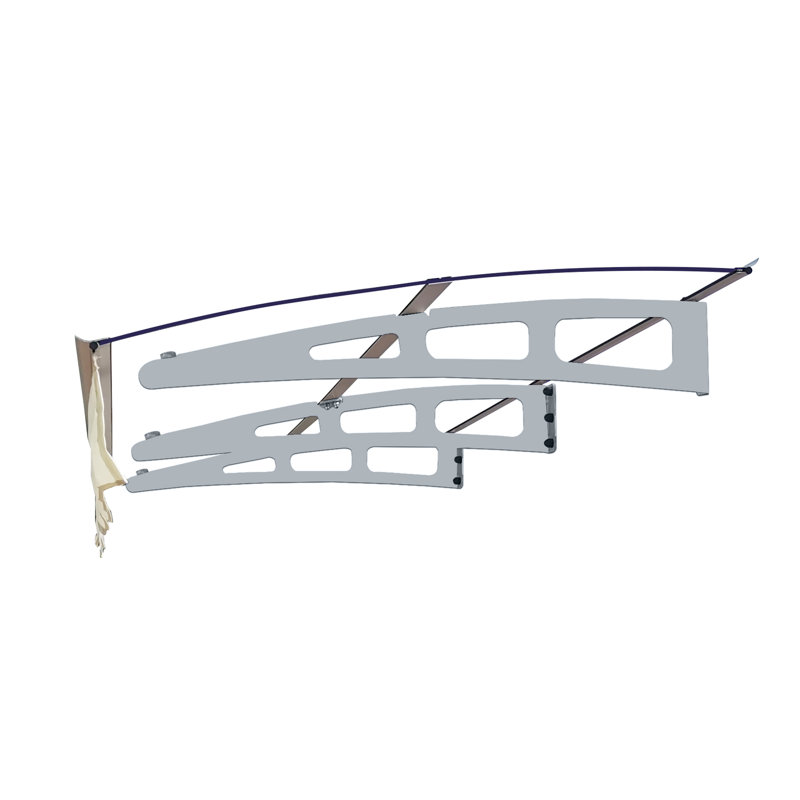 Auvent 79 po x 34 po pour fenêtre de porte en polycarbonate et aluminium avec support stable en aluminium