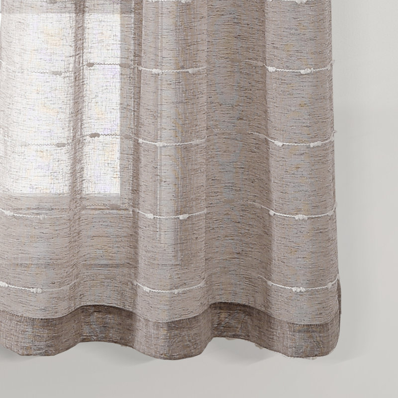 Paire de rideaux transparents avec œillets Farmhouse, Brun, L 38 po x L 63 po