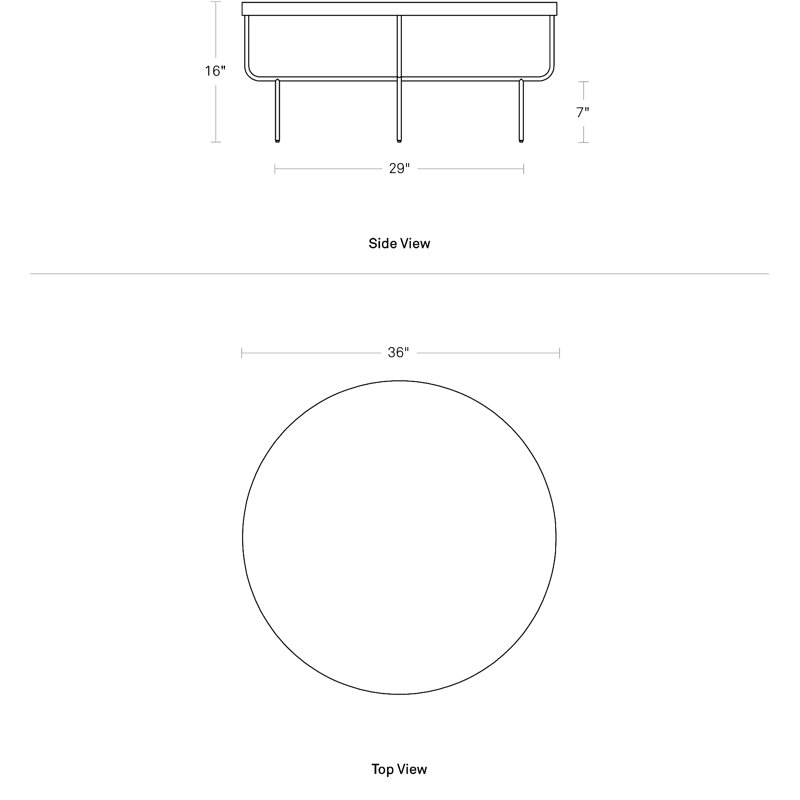 Roundhouse Solid Wood Coffee Table, Black Ash, Black