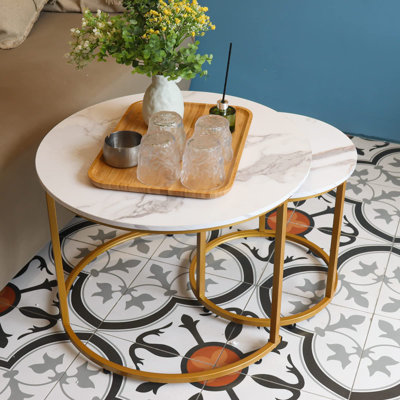 Set of 2 Round Nesting Coffee Tables.