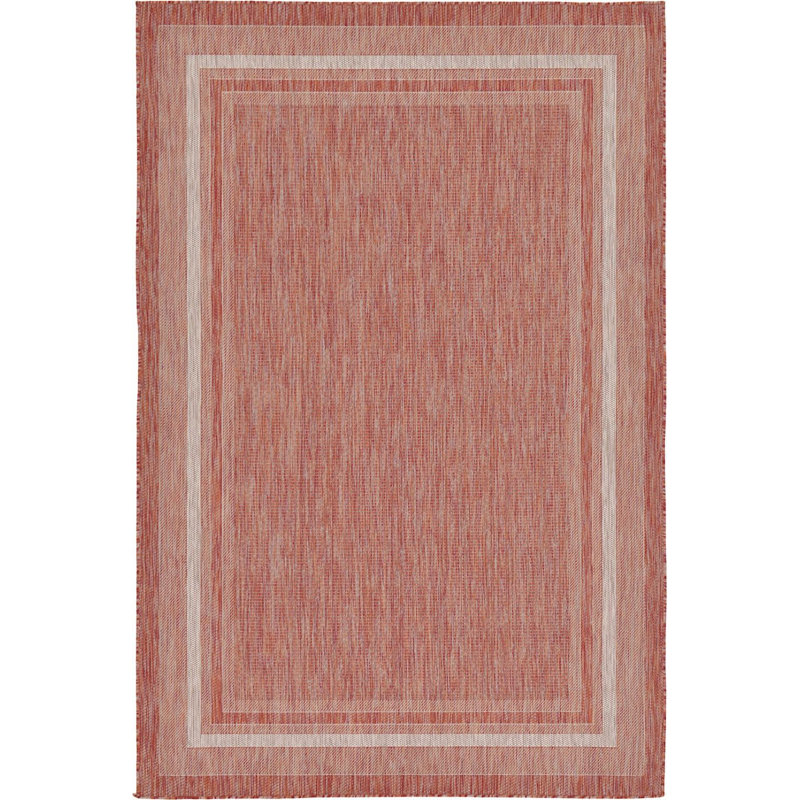 Outdoor Veranda Area Rug Brick Color, Rectangle 8' x 11'4"