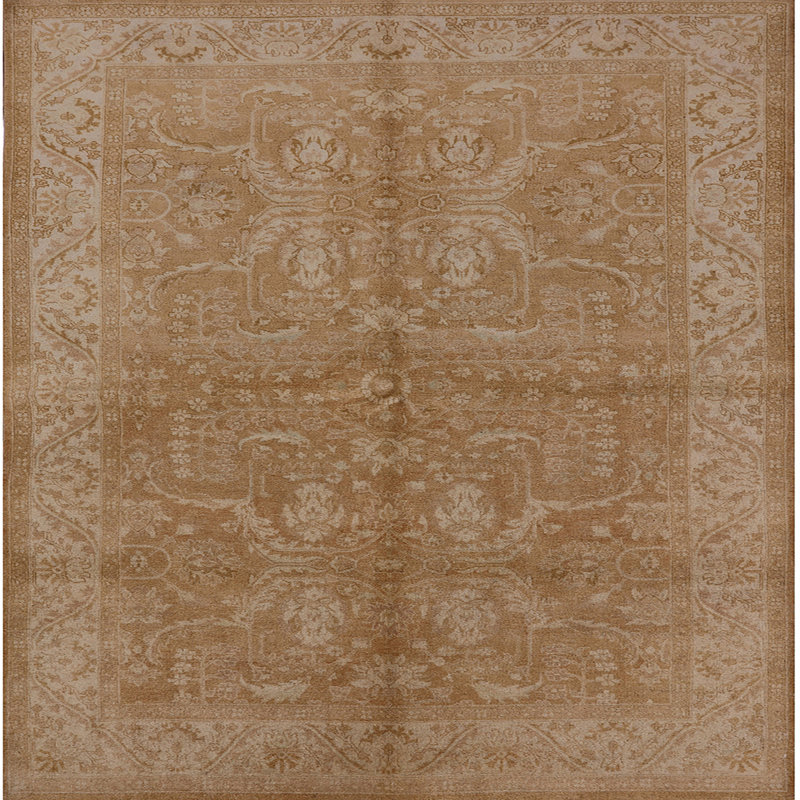 Tapis oriental brun Haygaran, Carré 6 pi
