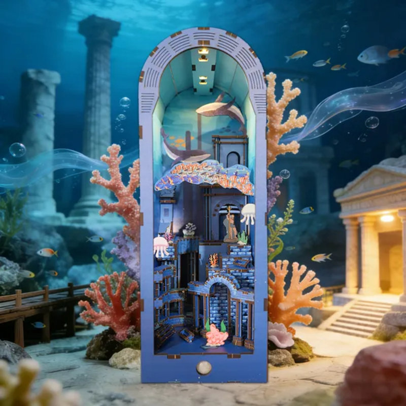 Ensemble de casse-tête 3D en bois avec lumières DEL Atlantis Underwater Ruins