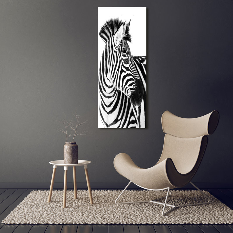 Zebra In The Snow - Wrapped Canvas Print