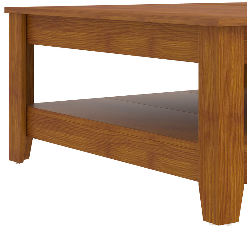 Weddel Basilico 2 Piece Modern Sideboard And Coffee Table Living Room Set, Amber Walnut