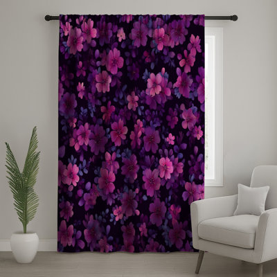 Floral Window Curtains, Nature Sheer & Blockout Curtains - 1 Panel