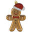 Ornements de Noël incassables en forme de pain d'épice avec chapeau de père Noël - 5 po - 18 carats