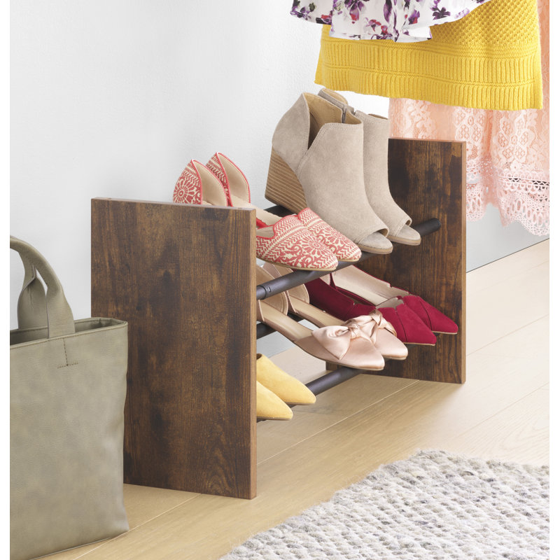 Modern Industrial Expandable 2-Tier Shoe Rack
