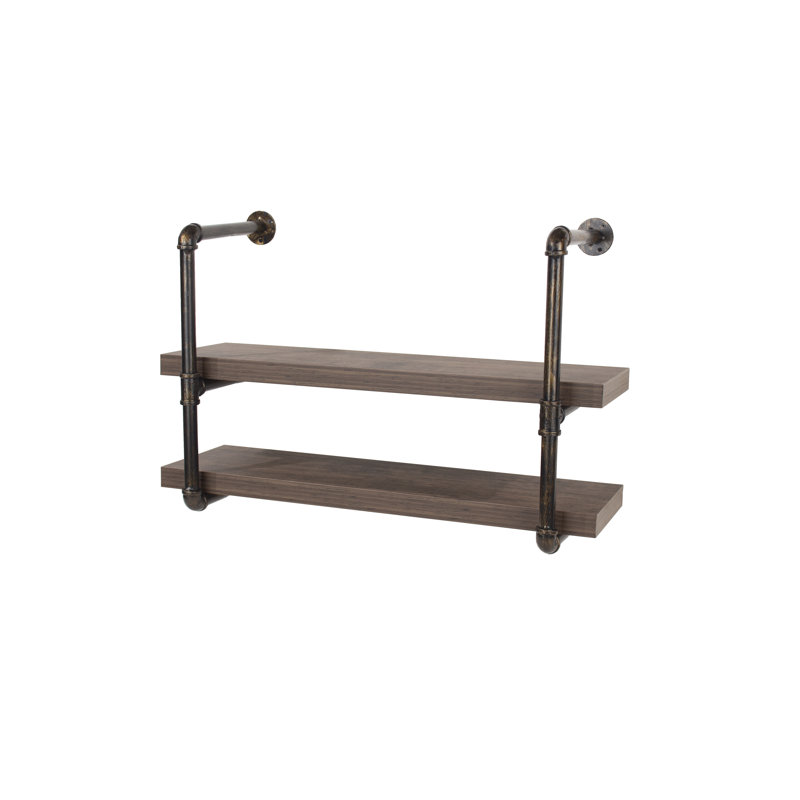 Wakefield Wall Shelf twin pack with pipe design brackets