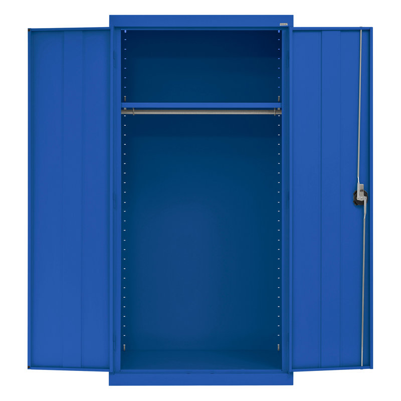 Steel Single Storage Cabinet ( H x W x D), 72" H x 36" W  x  24" D, Blue