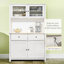 Buffet de cuisine avec huche, armoire de rangement pour garde-manger, comptoir ouvert pour micro-ondes