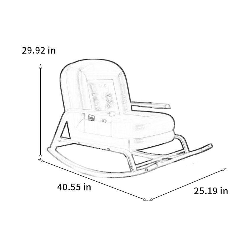 Chaise berçante confortable et robuste, Blanc cassé / blanc