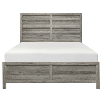 Rustic-Style Queen Bed, Faux Wood Veneer Construction