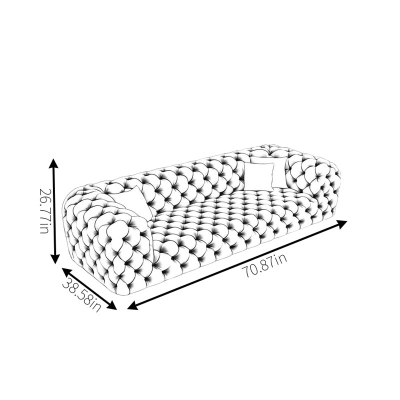 Simple Moon Sofa, 26.77" H x 70.87" W x 38.58" D, 2