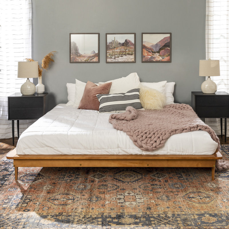 Lit plateforme Henline, Caramel