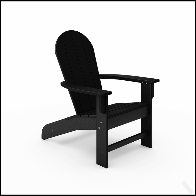 Adirondack Chair – Premium HDPE Poly Lumber For Pool, Patio, And Garden Elegance, Black