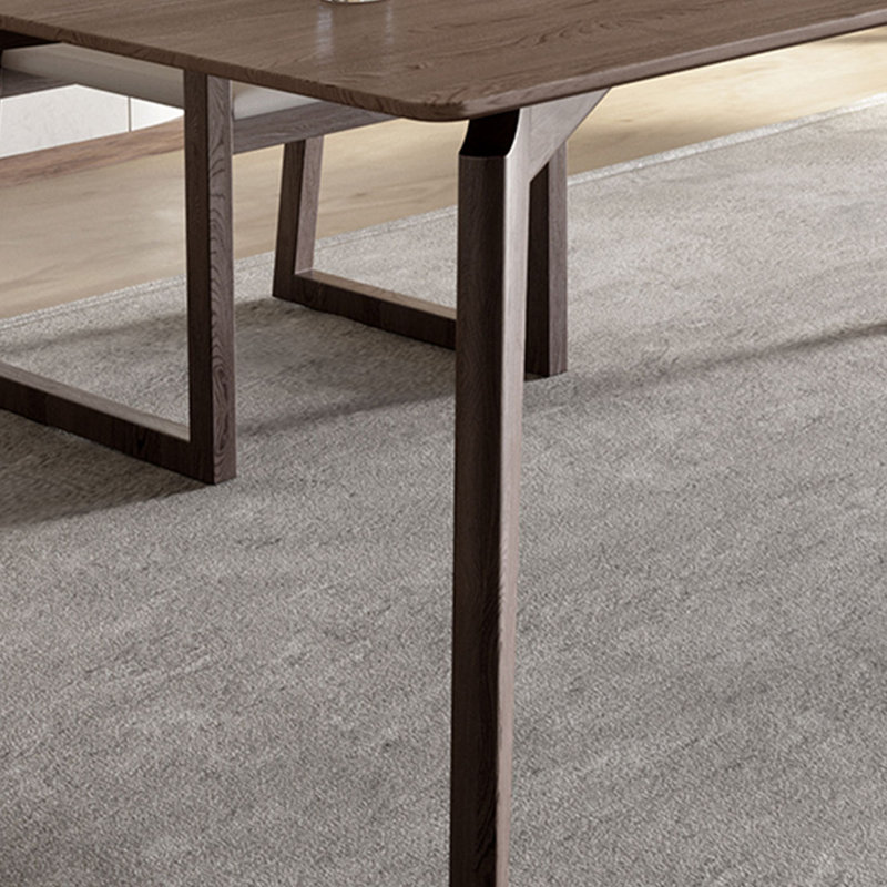 Ash Wood Desk with Rounded Corners, 29.52" H x 62.99" W x 31.49" D