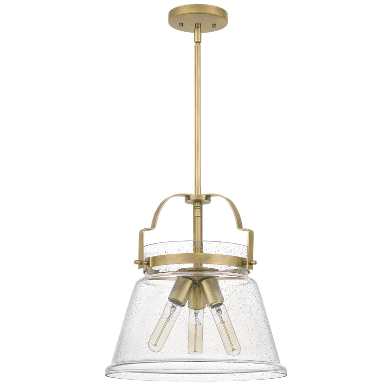 3 - Light Unique/Statement Pendant, Weathered Brass