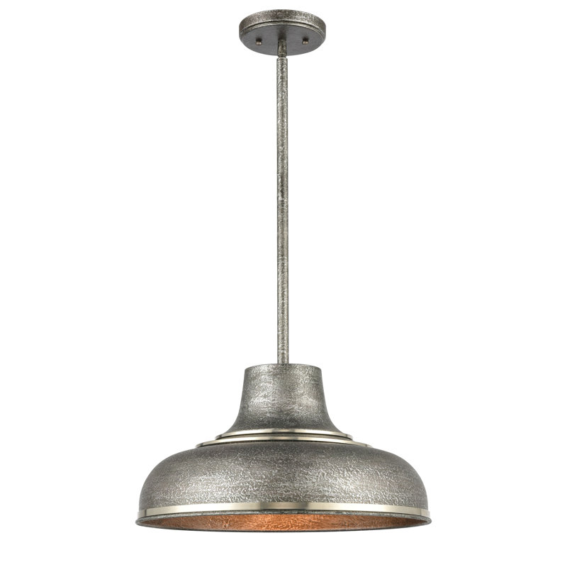Luminaire suspendu 1 lumière de 16 po Kerin - Gris argent texturé