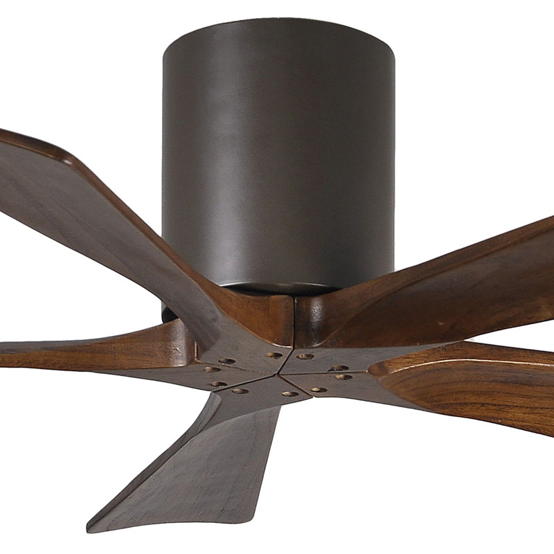 Ventilateur à pales encastré 5 pales Irene, Bronze texturé, 42", Ton noyer