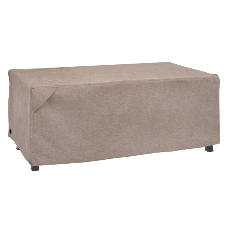 Modern Leisure Garrison Patio Ottoman/Coffee Table/Fire Pit Cover,  48"L x 25"W x 18"H, Sandstone