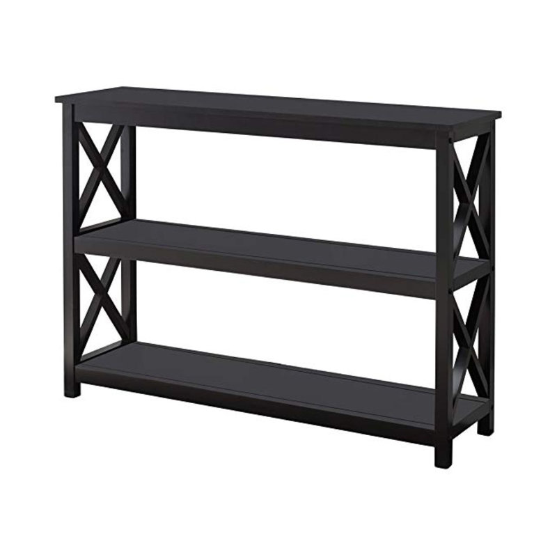 Arthella 42" W Console Table with Storage, Black Top/Black Base