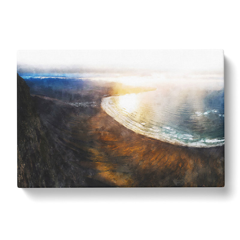 Mountain View of Lanzarote in Spain - Wrapped Canvas Graphic Art, 50cm H x 76cm W x 3cm D