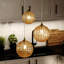 Lustre globe en verre soufflé à la main 3 lumières Breeze AMBER-123843894